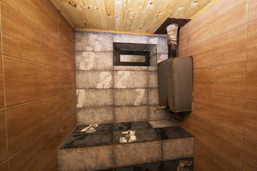 wooden sauna interior, country bath,vaporarium
