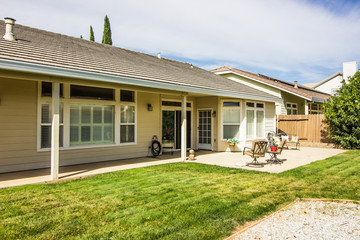 Rear Yard Patio With Lounge Chairs