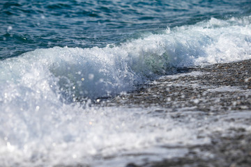 wave on the sea coast closeup