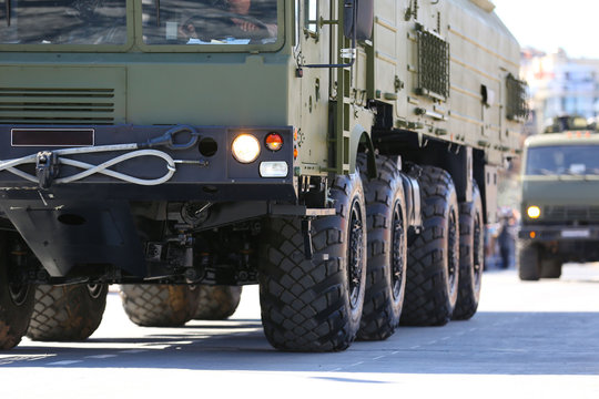  Russian truck at a military parade.