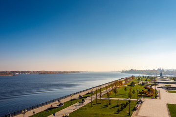 Obraz premium The view on the Strelka of the city of Yaroslavl