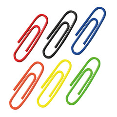 clip different color set realistic vector illustration isolated