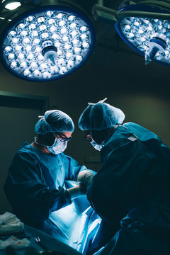 Surgeons during a surgery