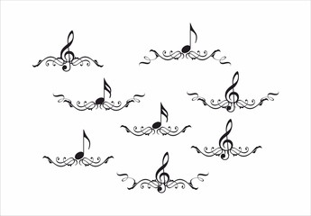 Decorative element with treble clef and note