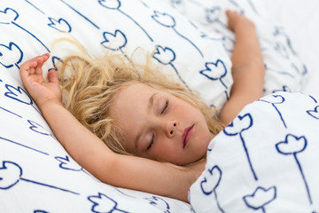 Portrait of sleeping blond girl