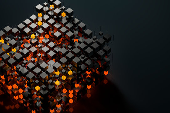 Abstract structures of illuminated cubes