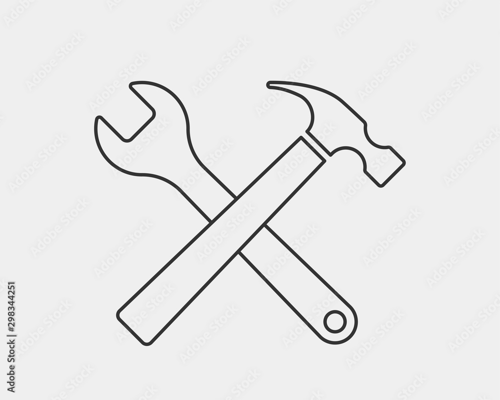 Aufkleber tools vector wrench icon. spanner logo design element. key tool isolated on white background.