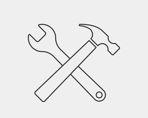 Tools vector wrench icon. Spanner logo design element. Key tool isolated on white background.