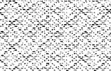 Small uneven spots and particles of debris. Abstract vector texture.  Distressed uneven background. Grunge texture overlay with fine grains isolated on white background. Vector illustration. EPS10.