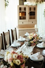 Wedding venue table setting.
