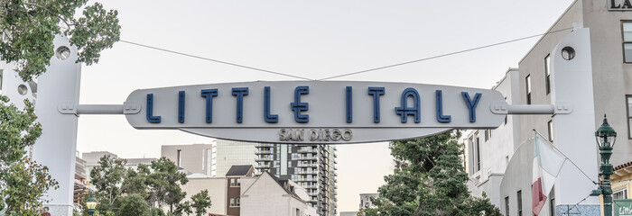 Little Italy welcome sign San Diego California 