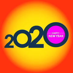 Happy new year 2020 design template. Design for calendar, greeting cards or print. Year of rat patronage