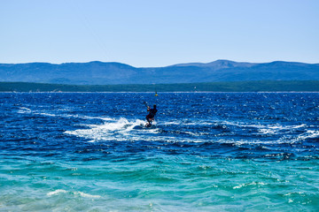 Beach Zlatni Rat Kitesurfing.