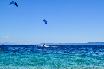 Beach Zlatni Rat Kitesurfing.