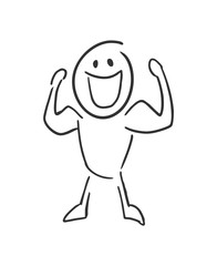 funny muscle man draw