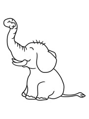 comic elefant glücklich niedlich süß klein kind baby rüssel dickhäuter clipart design cool sitzend dick zoo tier afrika savanne gemalt cartoon
