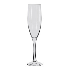 Champagne flute realistic vector illustration isolated