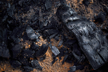 texture of the extinct embers of a fire