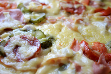 Photo of pizza with vegetables close up