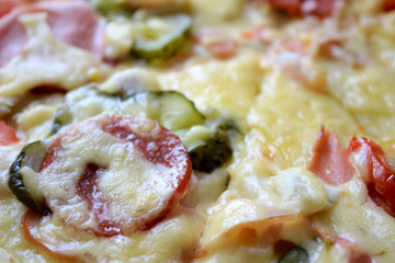 Photo of pizza with vegetables close up