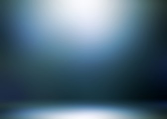 3d illustration dark blue with bright shine. Mystery abstract room background. Night illumination.