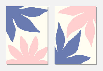 A set of templates in pastel pink and violet on cream background.