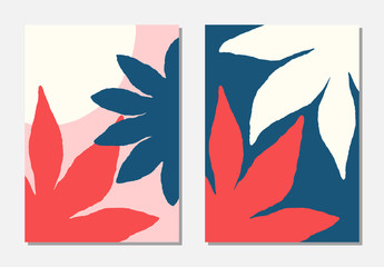 A set of templates in pastel pink, cream, red and blue.