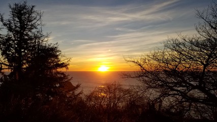 Fototapeta na wymiar Sunset on Pacific