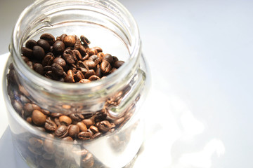 Coffee beans in a jar