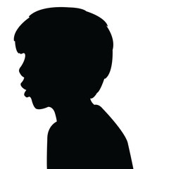 a boy head silhouette vector