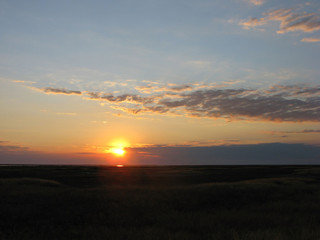 Sunset at Syvash lake