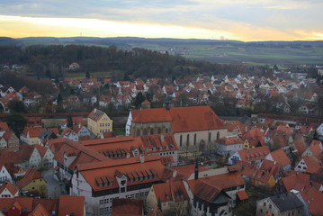 Fototapeta na wymiar Panorama of old town of Nördlingen