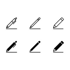set of Pen Icon Vector Illustration Isolated