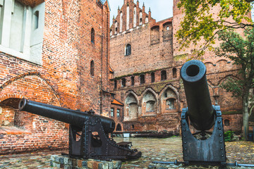 Kwidzyn Castle (Poland),  guns located on backyard of castle 