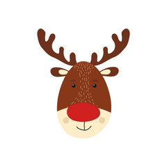 Isolated cute deer in scandinavian style