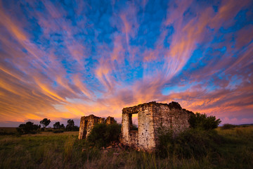 Old Ruined House Sunset