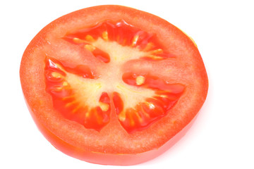 slice of tomato isolated on white background