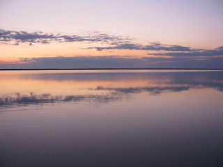 Sunset at Syvash lake