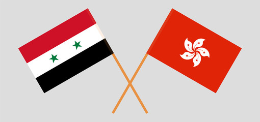 Hong Kong and Syria. Hongkong and Syrian flags