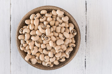 Uncooked Black Eyed Peas in a Bowl
