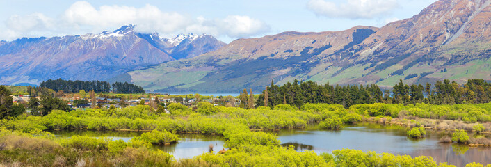Glenorchy lagoon picturesque landscape, New Zealand