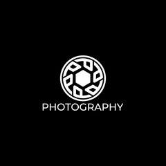 Photography Logo Design Vector Template. Minimalist, Simple, Modern, Camera, Lens, Focus.