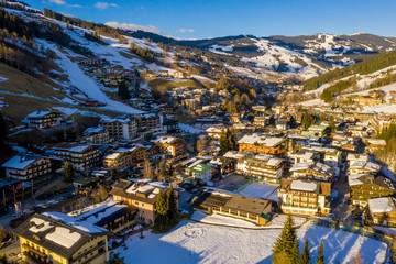 Alpine mountains range landscape in beauty French, Italian and Swiss ALPS seen from the plane. Ski...