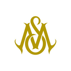 Initial MS logo design vector template