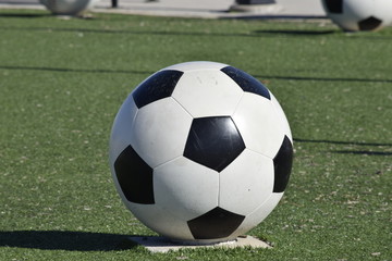 soccer ball on green field