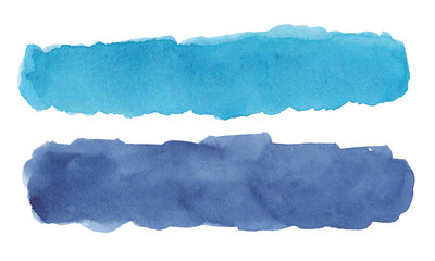 Watercolor drawing of blue stripes on white