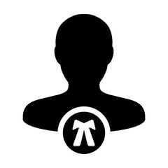 Legal icon vector male user person profile avatar symbol for law and justice in flat color glyph pictogram illustration