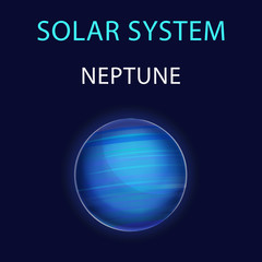 Vector cartoon illustration of Neptune.