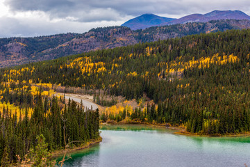 Autumn in the Mountains, River, Lake, Aspen Trees