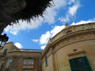 Architecture details in Independence Square in Victoria Gozo